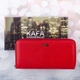 Кошелек женский кожаный Kafa с блокировкой RFID-сигналов, красный (BC74/1) - изображение 9
