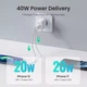 Мережевий зарядний пристрій UGREEN CD243 PD 40 W Smart Fast Charger&nbsp;2хType-C White (10343) - зображення 2