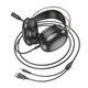 Ігрові навушники Hoco W109 повнорозмірні USB/3.5/50мм/2М для комп’ютера/ноутбука із динамічним чарівним світловим ефектом RGB Чорний - изображение 4