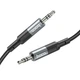 Аудіокабель HOCO UPA23 3.5mm male to 3.5mm male, nylon braid, 1m Metal Gray (6931474783820) - изображение 3