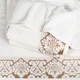 Рушник махровий середній 50x90см Damask Преміум якості Жакардовий з велюром 550г/м2 (Білий) - зображення 2