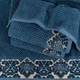 Рушник махровий середній 50x90см Damask Преміум якості Жакардовий з велюром 550г/м2 (Темно-Синій) - зображення 3