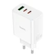 Мережевий зарядний пристрій (МЗП) Hoco C126A PD40W+QC3.0 (1USB/2Type-C) White - изображение 1