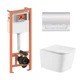 Комплект: Qtap Crow Ultra Quiet унитаз подвесной QT05335171W + Nest комплект инсталляции 4в1 (линейная клавиша Chrome) QT0133M425 + M08381CRM - изображение 1