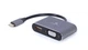 Адаптер Cablexpert HDMI+VGA - USB Type-C (F/M), 0.15 м, Black (A-USB3C-HDMIVGA-01) - зображення 1