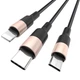 Дата кабель HOCO X26 Xpress 3in1 Lightning -MicroUSB-Type-C (1m) (Чорний / Золотий) (104744) - зображення 2