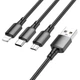 Дата кабель Borofone BX72 USB to 3in1 (1m) (Чорний) (138533) - зображення 3