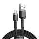 Дата кабель Baseus Cafule Type-C Cable 3A (1m) (Чорний / Сірий) (91919) - зображення 1