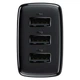 Мережевий зарядний пристрій Baseus Compact 17W (3USB) (Чорний) (136545) - зображення 4