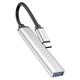 Перехідник HOCO HB26 4in1 (Type-C to USB3.0+USB2.0*3) (silver) (156637) - зображення 4