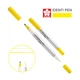 Маркер Sakura перманентный IDENTI PEN, двусторонний, 0,4/1 мм, Желтый (084511365087) - изображение 1