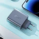 Сетевое зарядное устройство Acefast A45 Exploration series PD65W GaN (2*USB-C+USB-A) Mica gray - изображение 3