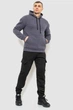 Худи мужской на флисе однотонный темно-серый 241R2650 Ager XL - изображение 2