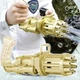 Пулемет для создания мыльных пузырей игрушечный детский Gatling золотой - изображение 2