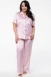 Полосатая атласная пижама Shato 2213 Pink 50(XXL) Розовый - изображение 2