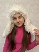 Пухнаста шапка з вушками кролика Білий 54-57р (1278) - зображення 3