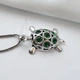 Срібна підвіска підвіс Черепаха Велика в Зелених каменях срібло 925 проби 3442ч 6.20г - зображення 5