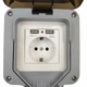 Зовнішня розетка 220V з USB зарядкою 2.1А Вологозахист IP66 для вулиці - зображення 2