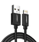 Кабель зарядный Ugreen MFi сертифицированный lightning с алюминиевым корпусом 0.25М Black (US199) - изображение 1