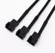 Перехідник живлення в оплетці MOLEX (молекс) 4 pin -> 3 шт 3/4 pin для кулера 12в 27см fan кулер кабель живлення cooler 2x (528894786-2) Чорний - зображення 2