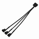 Перехідник живлення в оплетці MOLEX (молекс) 4 pin -> 3 шт 3/4 pin для кулера 12в 27см fan кулер кабель живлення cooler 2x (528894786-2) Чорний - зображення 9