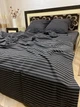 Постельное белье бязь Soft двуспальное 180х220 см полоска серо-чорная - изображение 2