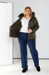 Женская демисезонная куртка с капюшоном больших размеров MODA 0063 68 Хаки (M -0063 /2 W ) - изображение 3