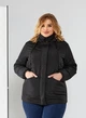 Женская демисезонная куртка с капюшоном больших размеров MODA 0025 60 Черный (M -0025 /1 E ) - изображение 4