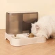 Миска для кошек собак Taotaopets 193306 Beige с автоматической поилкой и кормом - изображение 3