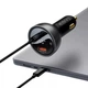 Автомобільний зарядний пристрій Baseus Digital Display 140W USB + Type-C + Кабель Type-C to Type-C 240W 1м для Macbook/iPad/Dell/Lenovo/HP Black - зображення 6