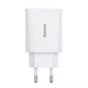 Блок живлення Швидка зарядка Мережевий Зарядний Пристрій Baseus Speed Mini PD Charger 20W Type-C для iPhone iPad Samsung Lenovo Xiaomi White - зображення 3