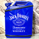 Подарунок набір для чоловіків Каністра бар 20 л синя з написом Jack Daniel's + посуд в міні бар - зображення 1