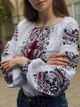 Женская вышиванка белая с сокальскими колосьями "Олеся" на качественном домотканом полотне 12060-42 (S) - изображение 2