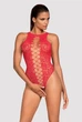 Боди из кружева открытое Obsessive B120 S/M/L красный - изображение 1