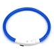 Светодиодный LED ошейник Lesko L-18 Blue L USB светящийся водоотталкивающий для собак и котов - изображение 1