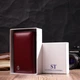 Симпатичный женский кошелек в три сложения из натуральной кожи ST Leather 19470 Бордовый - изображение 4