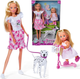 Набір ляльок Simba Smoby Dolls Love Steffi and Evi Walking with The Dog (4006592079055) - зображення 2