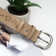 Ремінь шкіряний жіночий з квітами бежевий SF-3531 beige (125 см) - зображення 4