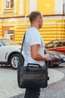 Мужская кожаная сумка на плече 39х28х7 / портфель для ноутбука и документов TIDING BAG Черный 3044 - изображение 13
