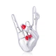 Брошь женская BROCHE бижутерия Рука Rock-n-roll серебристая BRSF110878 - изображение 1