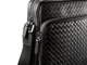 Стильная мужская сумка из плетеной кожи LeGRAND collection 3534-4L Black чёрная - изображение 9