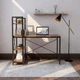 Компьютерный стол Лофт 120 x 60 см Bonro BN-003 Loft темно - коричневый с боковыми полками Рабочий офисный - изображение 7