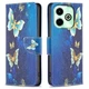Чехол с рисунком Deexe Color Wallet для Infinix Hot 40 / 40 Pro - Golden Butterflies - изображение 1