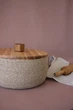 Кошик хлібниця ZHDANOVA BAGS&HOME з дерев‘яною кришкою круглий із джуту - зображення 2