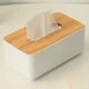 Салфетница 21х13х10см с деревянной крышкой Wooden белая (Napkinwood) - изображение 1