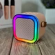 Портативная Bluetooth колонка 2в1 с RGB-подсветкой K12, 10W колонка-караоке 2 микрофона - изображение 3
