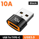 Адаптер переходник быстрой зарядки Type-C to USB Black USB 3.0, Athand - изображение 1
