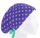 Медицинская шапочка женская HeadwearUniverse универсальная принт Горохи на фиолетовом - изображение 1