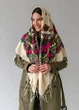 Хустка вовняна з бахромою 120х120 см. (кремовий) - изображение 2