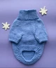 В'язаний Светр для Собак Hand Made Розмір S Колір Блакитний з Пінгвіном (00787) - зображення 4